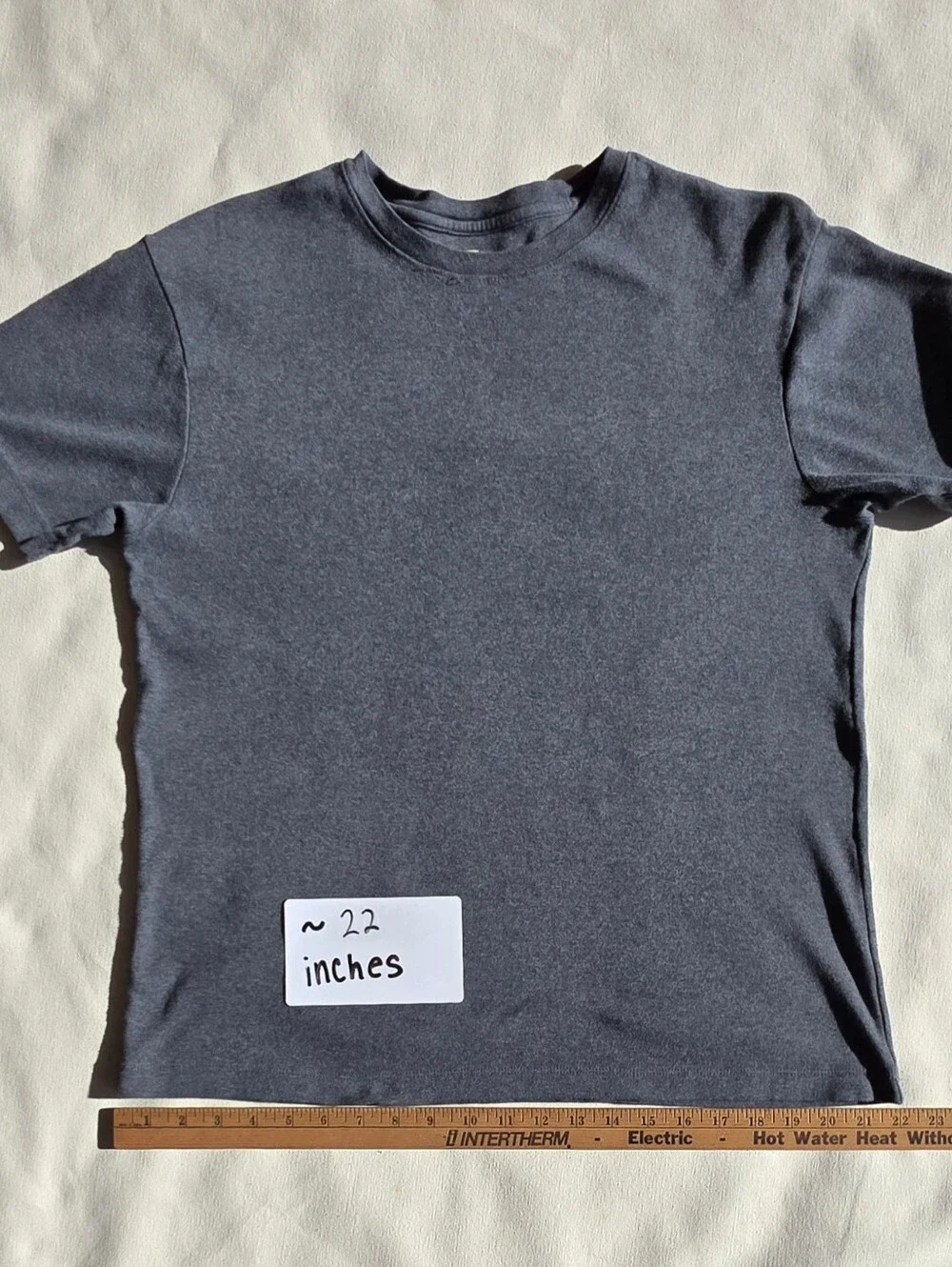 GAP Size L Men's Ribbed Crewneck Tee - Charcoal Gray